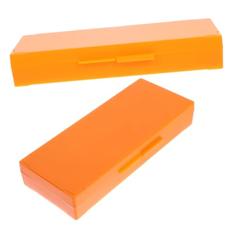CHILDWEET 2pcs Boxes Slide Box Slides Microscope Slide Plates Microscope Slide Holder Microscope Slide Tray Microscope Slide Storing Tool Microscope Slide Storage Tray Abs Orange