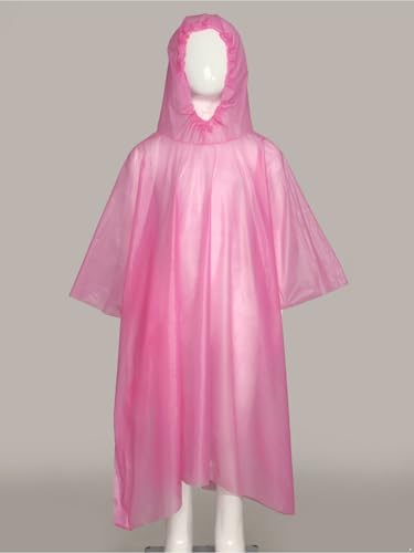 FEESHOW Kids Boys Girls Disposable EVA Rain Coats Lightweight Rain Jacket Water Resistant Poncho for Outdoor Activities4