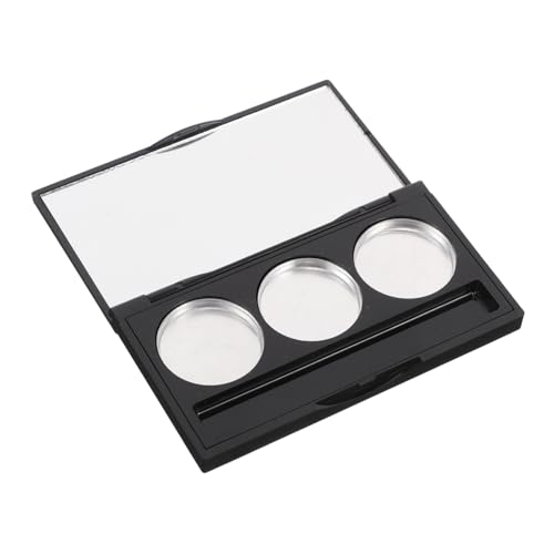 Ipetboom 3-compartment Shadow Palette Brush Slot Black Diy Makeup Storage Box for Eyeshadow Blush
