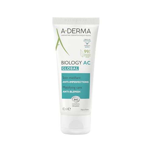 A-DERMA, Crema facial anti-imperfecciones, matificante, para piel mixta a grasa con tendencia acnéica, 40ml
