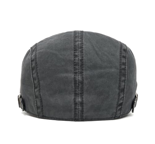 Image of Quanhaigou Unisex Denim Newsboy Hats Flat Ivy Gatsby Cabbie Driving Berets Hat Cotton Dad Cap for Men Women