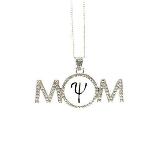 Collier alphabet grec psi noir : bijou ras de cou pour femme