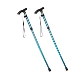 BESPORTBLE 2 Piezas bastón de Senderismo Bastones de Senderismo Bastones Trekking Plegables Blue