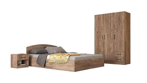 ✅ DESIGN: Camera da letto dallo stile moderno con finiture marrone e dettagli argento per un look elegante