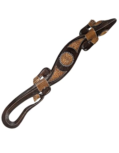 Coco Papaya Lézard Salamandre en Bois - déco Murale Motif Soleil 100cm