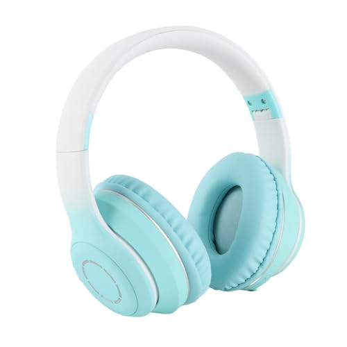 Auriculares bluetooth plegables color degradado verde con graves intensos para móviles