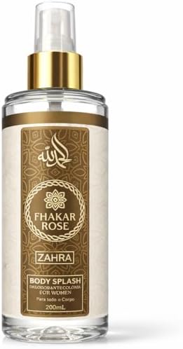 Body Splash Fhakar Rose Zahra 200ml – Perfume Árabe Feminino Flor...