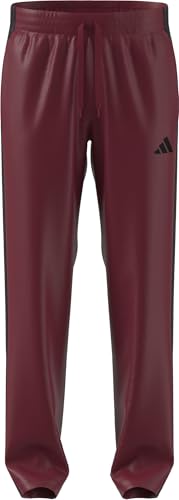 adidas Men's 3 STRIIPES Tricot Open Hem Trackpants, Active Maroon, XXL Tall