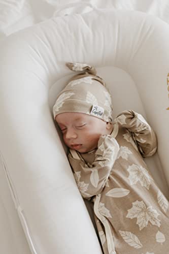 Image of Baby Beanie Hat Top Knot Stretchy Soft inchOak inch by Copper Pearl