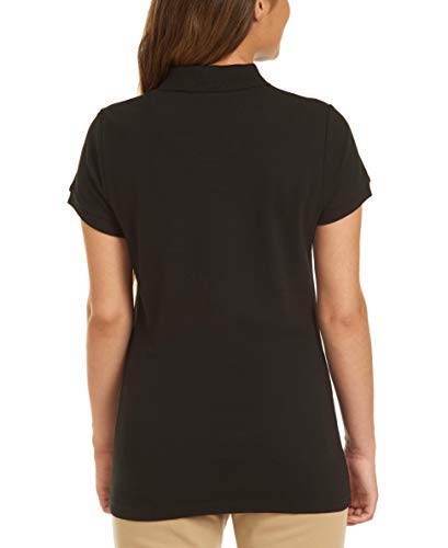 Nautica Juniors Uniform Short Sleeve Pique Polo, Black, 7/9 #TOP1