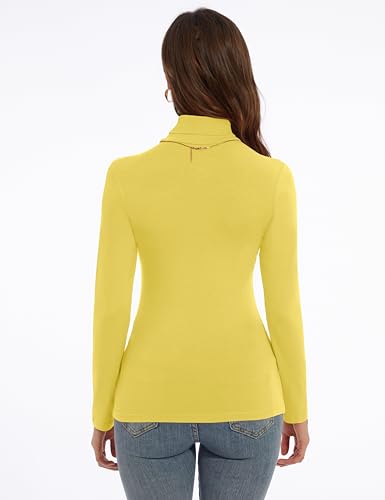 Image of Women's Turtleneck Long Sleeve Shirts Slim Fitted Lightweight Base Layer Casual Tops