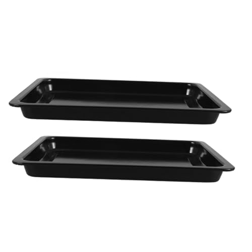 EXHUMKY 2 Piezas Bandeja de hornear en esmalte comercial asado platos para hornear para horno bandeja de tostado bandeja para hornear esmaltada sartén de horno Black