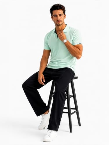 Image of Status Quo Men's Polo T-Shirt | Rich Cotton Blend | Slim Fit | All Day Comfort | Contrast Inner Placket | Polo Collar