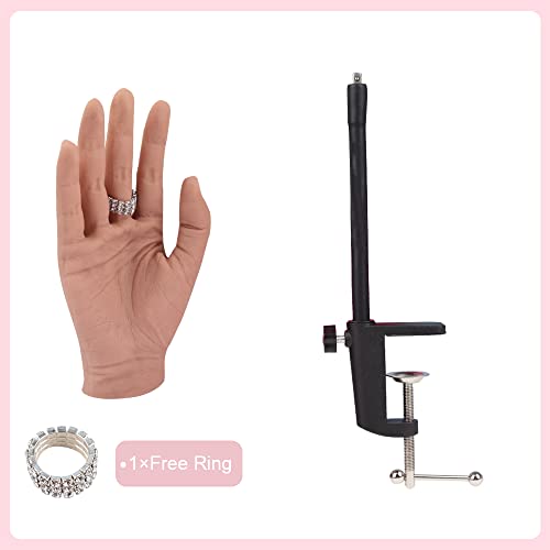 Practice Hand For Acrylic Nails,Fake Silicone Hand For Nails Practice, Flexible Movable Fake Hand Manicure Practice Tool For Nail Art Training #TOP1