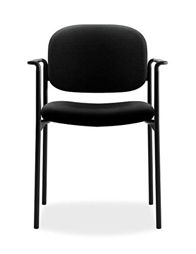 Hon Scatter Guest Chair - Upholstered Stacking Chair With Arms, Office Furniture, Black (Vl616) #TOP1