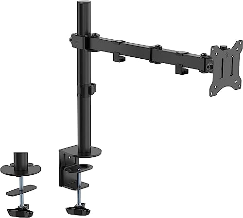 SYGA Single Monitor Stand Arm Desk Mount Fully Adjustable Bracket Ergonomic 180 Tilt, 360 Rotation & 360 Swivel Arm - VESA Dimensions: 75x75-100x100 - Single