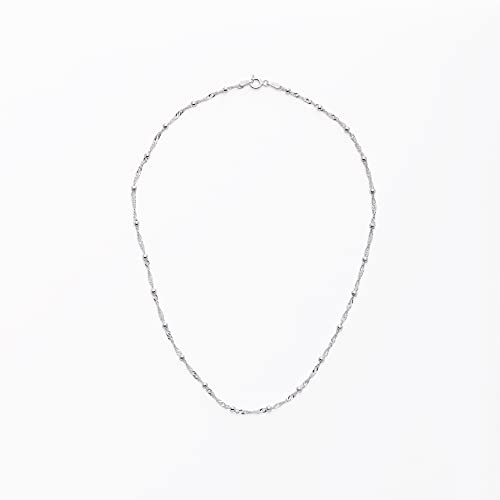 Amazon Essentials Sterling Silver Singapore Bead Chain Station Necklace (previously Amazon Collection)2