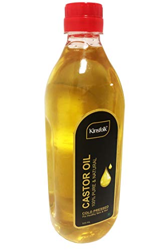 Kinsfolk CASTOR Oil ((100% Pure COLD PRESSED)) For HAIR GROWTH - 500 ml ((Pack Of 2))