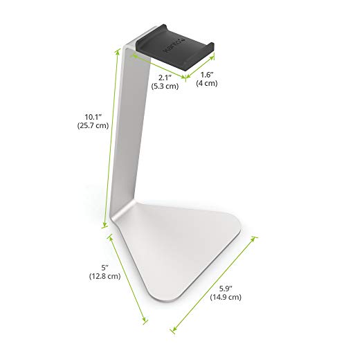 Image of Kanto H1 Universal Headphone Stand - Silver - Solid Steel Construction - Curved Silicone Resting Surface