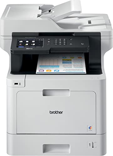 Brother MFC-L8900CDW Color Wireless All-in-One Laser Printer, White - Print Copy Scan Fax - 5