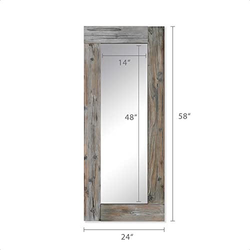 Barnyard Designs 24x58 Inch Unfinished Leaner Floor Mirror Full Length