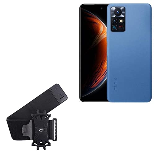 BoxWave Holster Compatible with Infinix Zero X Neo - ActiveStretch Sport Armband, Adjustable Armband for Workout and Running - Jet Black