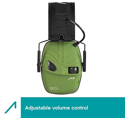 ACE Alpha Kapsel-Gehörschutz - aktive Ohrenschützer für Arbeit/Jagd/Schießsport - EN 352 - Grün - Image 3