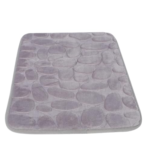 PHENOFICE Alfombra Antideslizante de Franela Gris 3D 40×60 CM Absorbente para Dormitorio y Entrada Superficie Engrosada