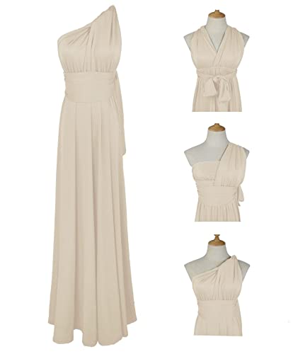 Image of Sexyshine Women's Backless Gown Dress Convertible Multi-Way Wrap Halter Cocktail Dress Bandage Bridesmaid Long Dresses