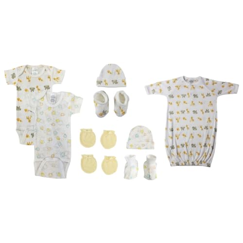 Bambini NC-0666 Unisex Newborn Baby 9 Piece Layette Sets, White