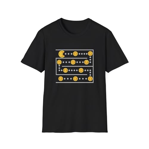 Funny Bitcoin Packman t-Shirt, Crypto Shirt for Men, Gift for Day Traders