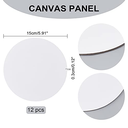 Nbeads 12 Pcs Round Painting Canvas Panels, Blank Canvas Drawing Boards For Oil & Acrylic Painting Students Artist Hobby Painters And Beginners, 15Cm In Diameter #TOP5