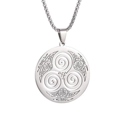 Pendentif Triskelion talisman celte contre le stress avec collier triple hélice