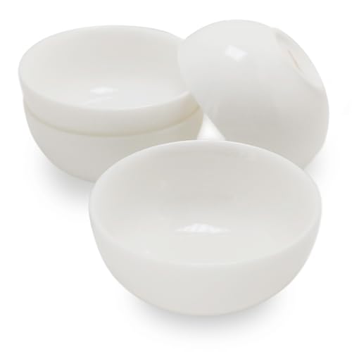 Xusmyzm Small Gongfu Tea Cups 1.8 oz White Porcelain Teacups for Tea Ceremony Mini Bowls Set of 4,Dishwasher Safe