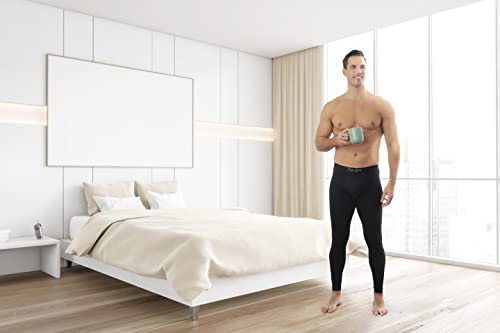 Chill Boys Viscose from Bamboo Men's Thermal Underwear - Soft Base Layer Long Johns, Cold Weather Thermals - Black2