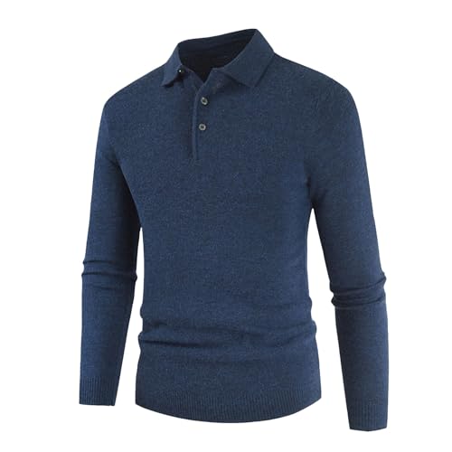 Chaqueta de punto hombre con botones en azul marino talla M para otoño 4