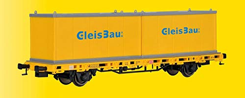 Preisvergleich Produktbild Kibri 26268 - H0 Niederbordwagen mit 2 Containern, Fertigmodell, gleisbau