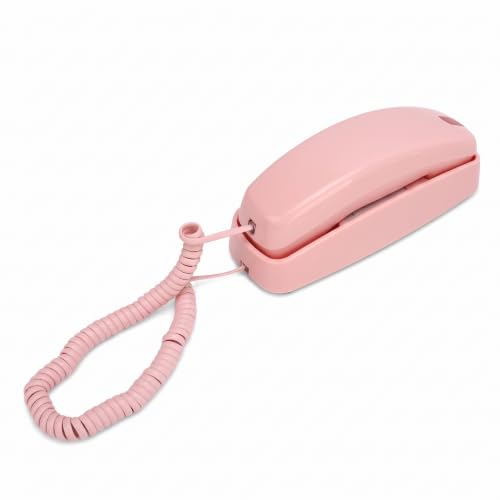 SENECESLI Schnurte Telefon, Wand Montierbare Leichte Schnüre -Home -Telefon Trimline Corded Senior Friendly für Büro (Rosenate)