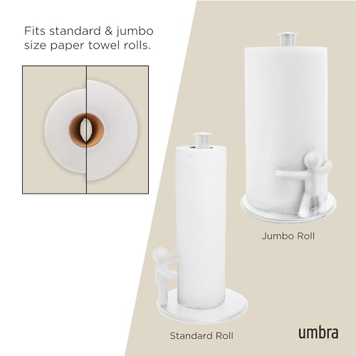 Umbra - Buddy, portarollos de Toallas de Papel para mostrador de Cocina, Blanco - imagen 6