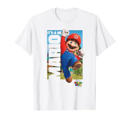 The Super Mario Bros. Movie It’s-a Me Mario Poster T-Shirt, Homme, Blanc, S