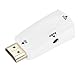 Garsent HDMI zu VGA Adapter 1080P HDMI Buchse zu VGA Buchse Konverter Adapter mit 3.5mm Audio Ausgangskabel(Weiß)
