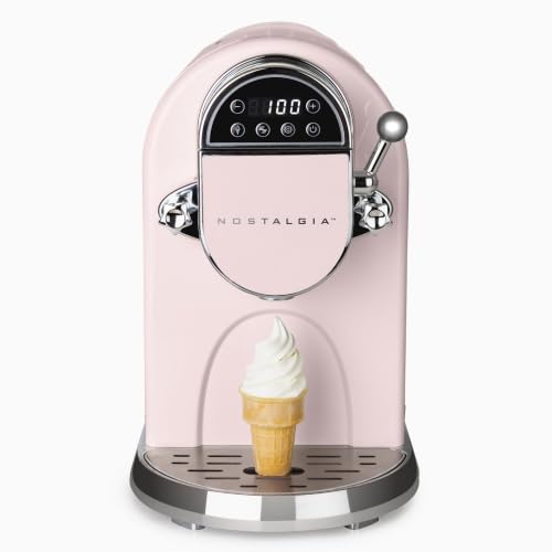 Image of Nostalgia Retro Soft Serve Ice Cream Maker - Make 10 / Four Ounce Servings of Chocolate, Vanilla, Strawberry Flavors & More - Easy Dispensing Lever & Self Clean Mode - Ready in about 20 Minutes