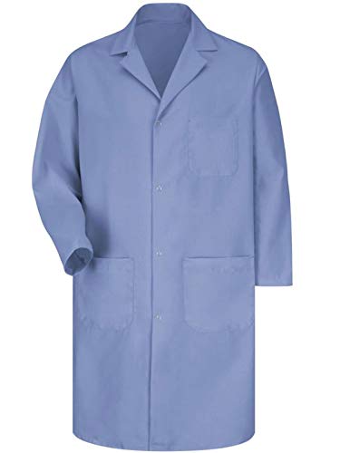 Men's Four Snap Buttons/Interior Chest Pocket Lab Coat, Size: X-Large, Navy, Internal Chest Pocket