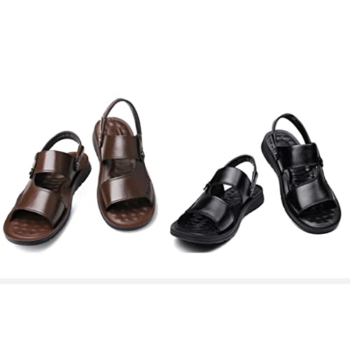 Men's Sandals Men's Adult Thick-Soled Beach Shoes Non-Slip -Toe Sandals(White-Patch Five-Pointed star4,43 Code)3