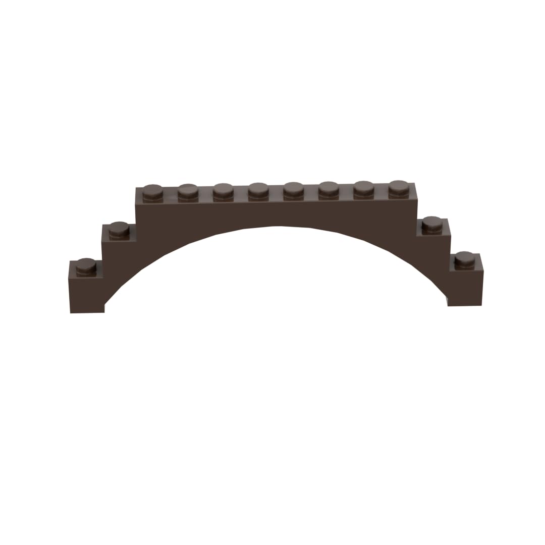 GDS-676 18838 6108 Brick Arch 1x12x3 Raised Arch, Dark Brown, 10 PCS — image 1