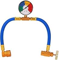 R134a Klimaanlage Kältemittel Aufladeschlauch Ladeschlauch mit Messgerät für Auto Klimaanlage Kältemittel (1/2 Gewinde für Europa)1