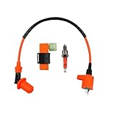Anhoer Zündspule Zündkerze Zündsystem Motorrad-Zündspule Zündkerzenstecker Ersatz für GY6 50CC 125CC 150CC Scooter ATV Roller Motorrad Motor Dirt Bike