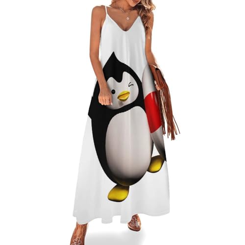 Robe maxi pour voyages et plage à motif pingouin antarctique d'été