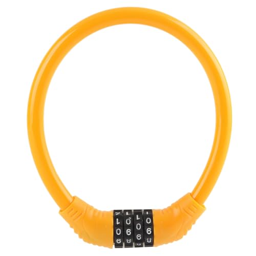 POCREATION 4-Digit Lock Cable, High Security Zinc Alloy Lock, Convenient to Carry, Long Service Life, for Cycling Outdoors, Cable Locks for Outdoors (Orange)