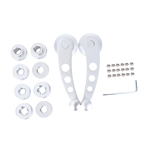 STOBAZA Aluminum Car Window Lever 11.4 x 2.2cm Silver Universal Fit 3 Pairs of Adapters (10mm 10.5mm 10mm Round Square)